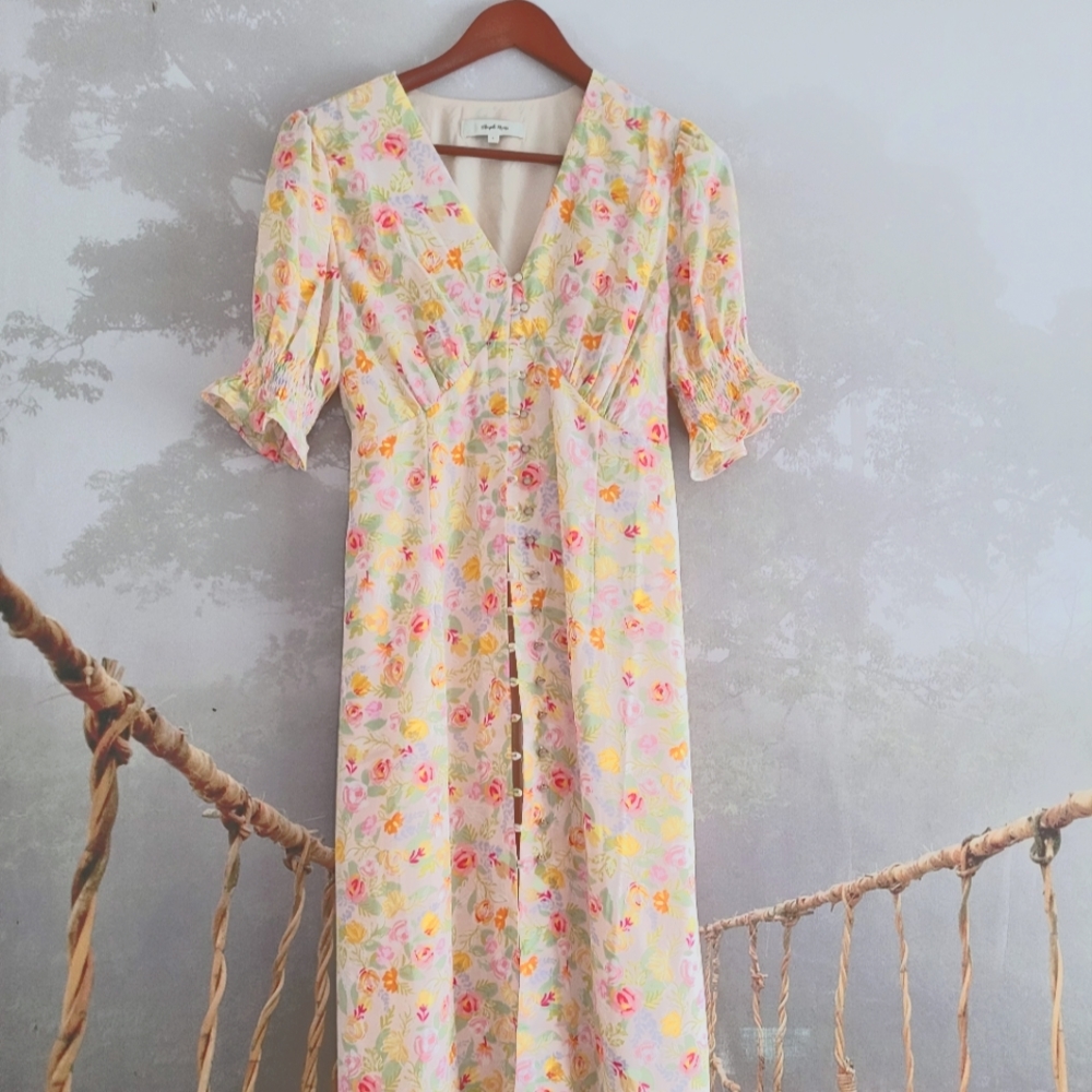 Vintage inspired floral midi dress